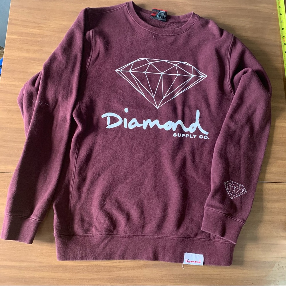Diamond Supply Maroon Sweatshirt Sweatshirt Medium